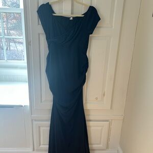 Maternity: Elegant Navy Form Fitting Dress